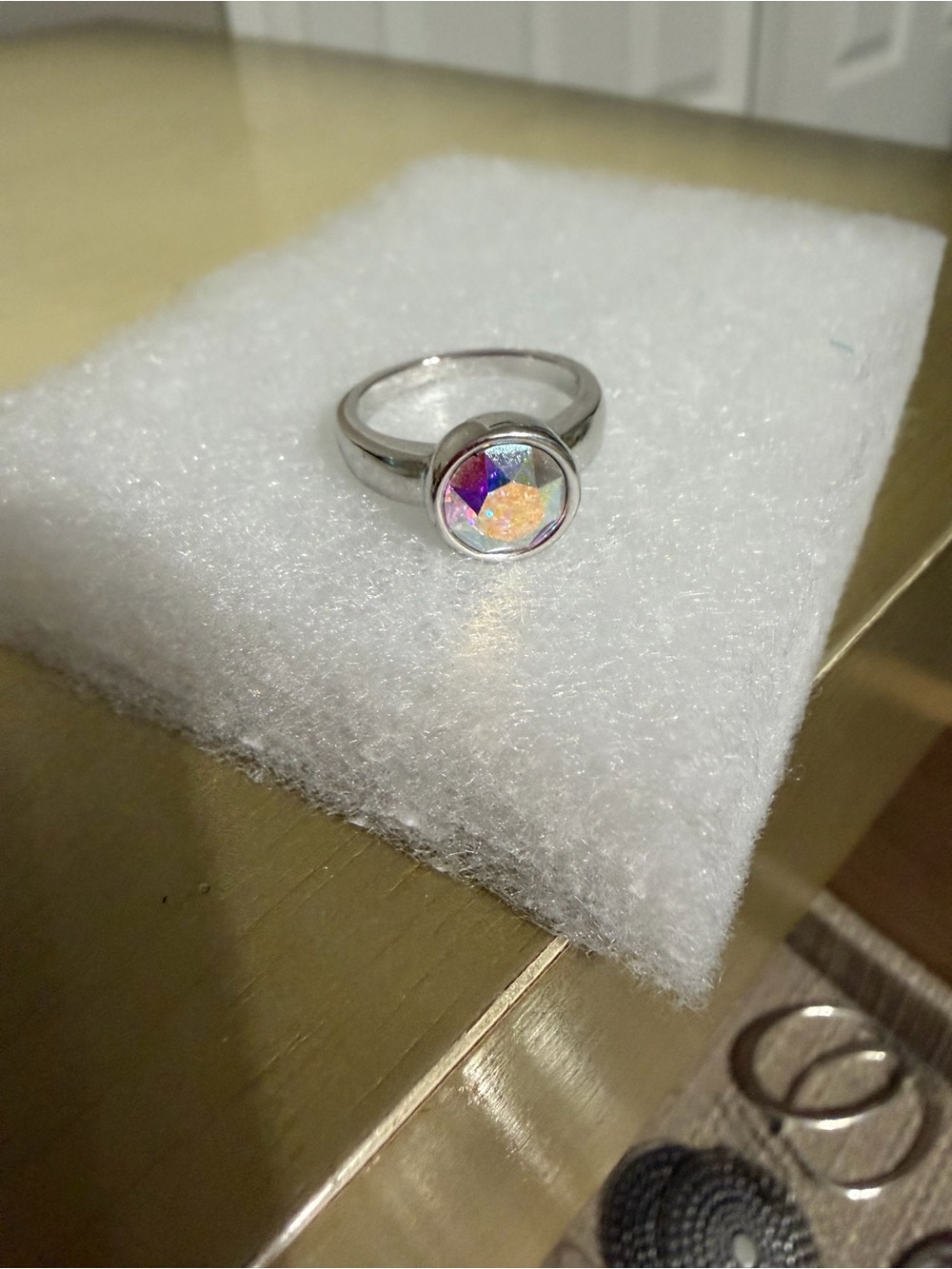 Touchstone Crystal by Swarovski Bliss Ring in Crystal Aurore Boreale